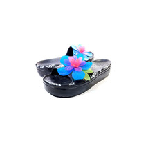 Crocs Womens Size 11 Black Slide Platform Sandals Floral Hyper Tropic - $149.00