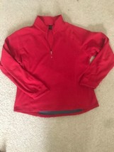 REI Womens Large Hiking Red 1/2 Zip Mock Neck Fleece Long Sleeve Jacket - £15.28 GBP