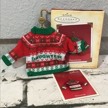 Hallmark Keepsake Ornament 2004 Daughter Knitted Sweater on Hanger Christmas  - £9.34 GBP