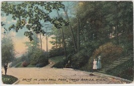 John Ball Park Drive Grand Rapids Michigan MI Postcard 1911 Baldwin - £2.25 GBP