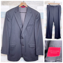 Samuelsohn Performance Loro Piana Extreme Suit Gray Striped Mens 42 Jacket 35W - £276.91 GBP