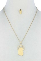 New Gold Fashion Stylish Mary Pendant Necklace And Earring Set - $10.84
