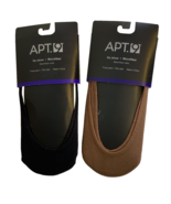 Apt. 9 Women&#39;s No Show Microfiber Socks 6 Pair Black &amp; Brown NEW - $13.02 CAD