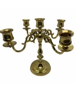 Vintage House of Goebel Solid Brass Candelabra 4 Arm 5 Holders 8.75” Eng... - £29.02 GBP