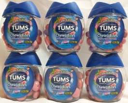 TUMS Chewy Bites Extra Strength Antacid Assorted Berries Tablets 32 Ct Pack of 6 - £19.94 GBP