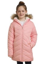 Lands&#39; End Girls Boys Parka Pink Hood Water-Resistant Jacket Pockets Ful... - $44.99
