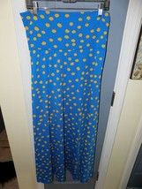 LULAROE MAXI SKIRT BLUE AND GOLD POLKA DOTS SIZE L NWOT - £22.96 GBP