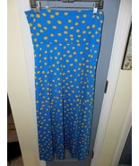 LULAROE MAXI SKIRT BLUE AND GOLD POLKA DOTS SIZE L NWOT - $37.60