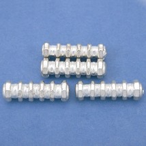 Bali Octagon Tube Silver Plated Beads 23mm 15 Grams 4Pcs Approx. - £5.38 GBP
