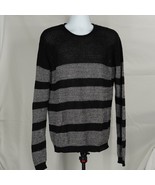 Diesel Black and Gray Striped Knit Sweater XL - £71.82 GBP