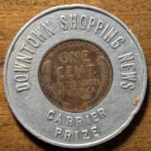 1946 Lincoln, Nebraska NE ? Shopping News Carrier Prize Encased Cent Penny Token - $9.50