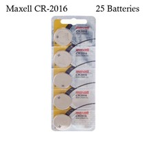 Maxell CR2016 Battery 3V Lithium Coin Cell CR2016 Batteries (25 Count) - £25.80 GBP