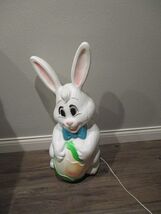 Vintage Lighted Blow Mold Easter Bunny Yard decoration Sun Hill 27.5'' - $49.49