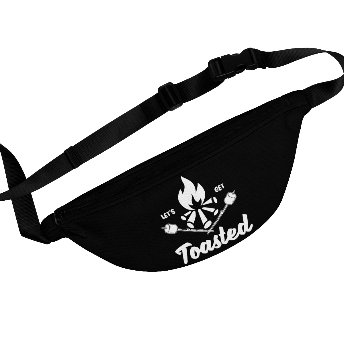 Primary image for Personalised Fanny Pack - Black and White Campfire 'Let's Get Toasted' Design
