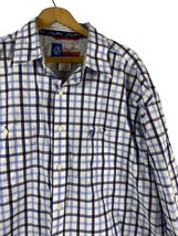 Wrangler George Strait Size 2XL Shirt Button Down Blue &amp; White Plaid 100... - £51.24 GBP