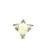 Opal and Diamond 14K White Gold Ring - €568,52 EUR