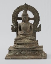 Ancien Indonésien Style Bronze Javanais Amitabha Statue de Bouddha - 23cm/9 &quot; - $1,028.44