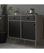 Rome Wooden Sideboard Storage Cabinet Unit With 2 Sliding Doors 2 Drawer... - £176.58 GBP