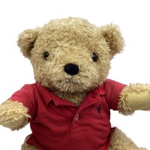 Ralph Lauren Bear Stuffed Animal Plush Red Polo Shirt Jointed - £20.88 GBP