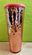 Starbucks Rose Gold Pink Mirror Reflective 2019 Holiday VENTI Tumbler 24... - $598.63 MXN