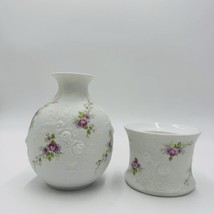 kaiser porcelain W.Germany Monaco patterned bud vase and Votive candleholder Vtg - £50.70 GBP