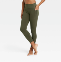Women&#39;s Flex High-Rise 7/8 Leggings - All in Motion Olive Green XXL Short NWT - £15.62 GBP
