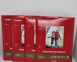 Lot of 4 Canon Photo Paper Plus Glossy II, Inkjet Photo Paper, 8.5x11 Hi... - $48.45
