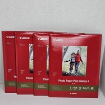 Lot of 4 Canon Photo Paper Plus Glossy II, Inkjet Photo Paper, 8.5x11 Hi... - £38.68 GBP