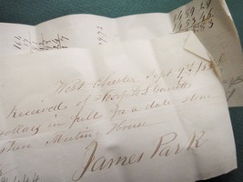 1853 Antique Ephemera Receipt West Chester Pa Goshen Meeting House Garrett Park - £38.73 GBP