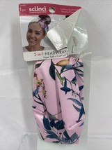 Scunci Active Head Wrap Headband Hair Tie Mask Floral Pink Hawaiian COMB... - $3.04