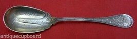 Bird by Wendt Sterling Silver Preserve Spoon Brite-Cut Goldwashed 7&quot; Serving - £204.96 GBP
