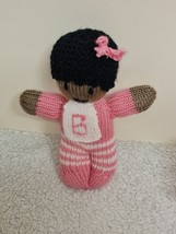 Hand Knitted Baby Girl Pink Doll 6&quot; - £8.54 GBP