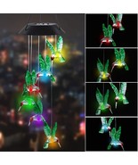 Led Solar Hummingbird Wind Chime, 25&quot; Mobile Hanging Wind Chime For Home... - £15.71 GBP