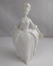 Vintage White Victorian Lady Curtsying 10.5&quot; x 6&quot; Porcelain Figurine - £22.87 GBP