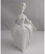 Vintage White Victorian Lady Curtsying 10.5&quot; x 6&quot; Porcelain Figurine - $29.09