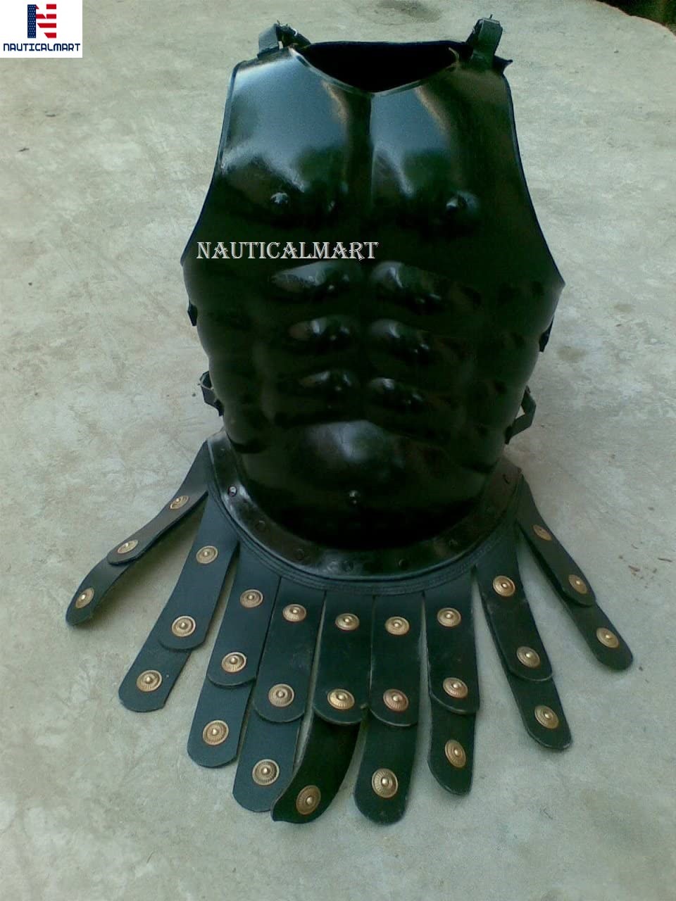 NauticalMart Black Greek Royal Muscle Armor Cuirass - Halloween Costume