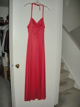 Ladies Dress Size M Halter Top Coral Red Ankle Length Dress $150 Value NWOT - £17.98 GBP