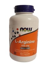 Now Foods L-Arginine 500 mg Amino Acid Dietary Supplement 250 Capsules BB 11/23 - £11.67 GBP