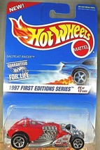 1997 Hot Wheels #520 First Editions 4/12 SALTFLAT RACER Red w/5 Sp Malaysia Base - £5.74 GBP