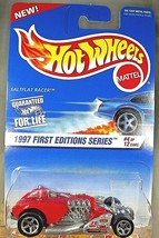 1997 Hot Wheels #520 First Editions 4/12 SALTFLAT RACER Red w/5 Sp Malaysia Base - £5.41 GBP