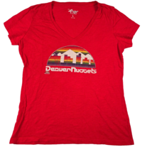Denver Nuggets NBA 4Her by Carl Banks Shirt Women&#39;s Large Red Short Sleeve Shirt - £13.77 GBP