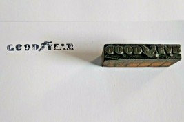 Goodyear Tires Letter Press Printer Block Ink Stamp Small Vintage Wood Metal - £15.07 GBP