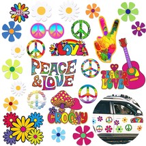 25 Pieces Car Magnet Decorations 60S Hippie Theme Party Magnetic Decals Fridge M - £19.73 GBP