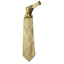 ALEXANDER JULIAN COLOURS Mens Necktie Silk Gold Black Geometric Squares ... - £7.12 GBP