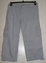 EXCELLENT WOMENS ANN TAYLOR LOFT LIGHT GRAY CARGO CAPRI W/ POCKETS   SIZE 2 - £18.28 GBP