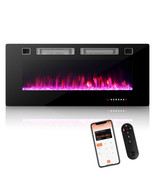 42 Inches Ultra-Thin Electric Fireplace Wall-Mounted &amp; Recessed Fireplac... - £222.60 GBP