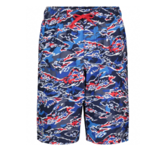 New Under Armour Boy&#39;s Hyper Camo Volley Swim Shorts Sz L Youth Trunks Blue Ylg - £17.26 GBP
