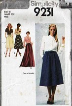 Vintage 1979 Misses&#39; SKIRTS Simplicity Pattern 9231-s Size 10 - $12.00