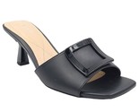 Alfani Women Kitten Heel Slide Sandals Capreece Size US 8M Black Smooth - $32.67