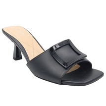 Alfani Women Kitten Heel Slide Sandals Capreece Size US 8M Black Smooth - £25.61 GBP